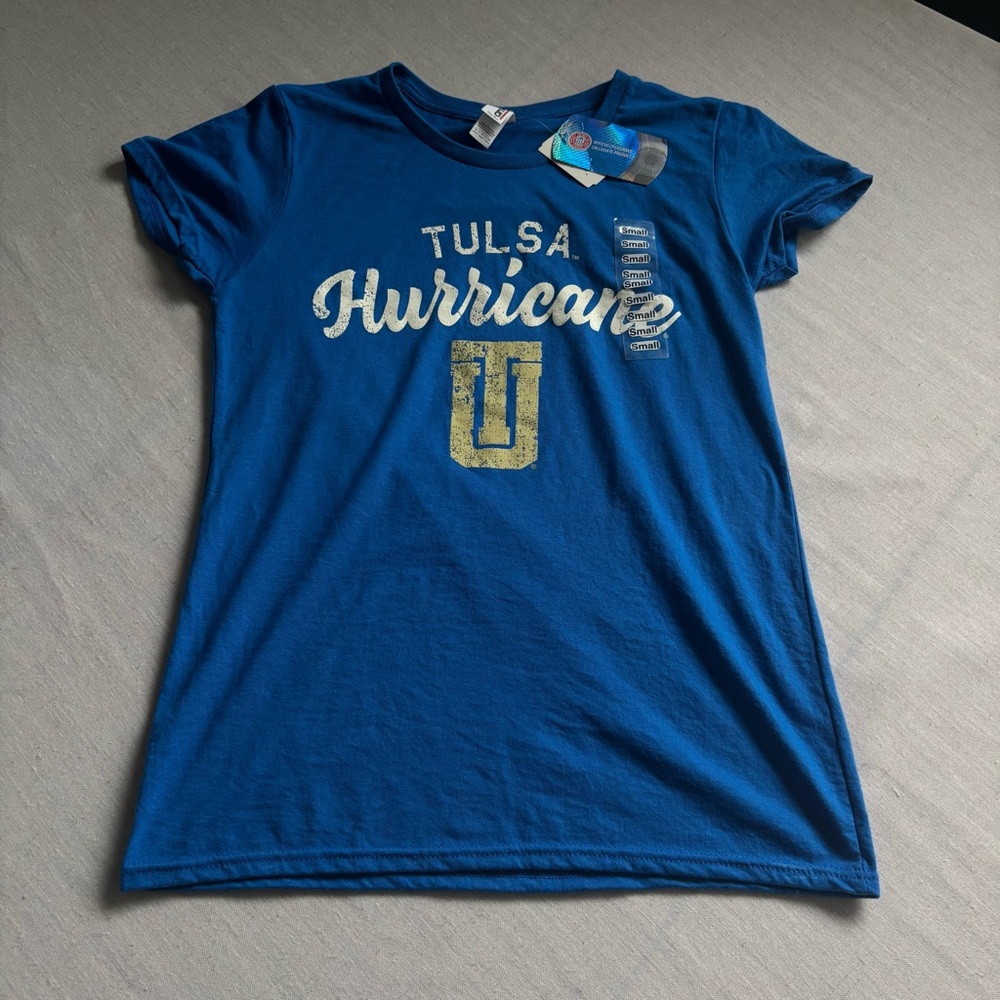 NWT Tulsa Hurricane Women’s Blue Graphic Tee Size S Collegiate Shirt